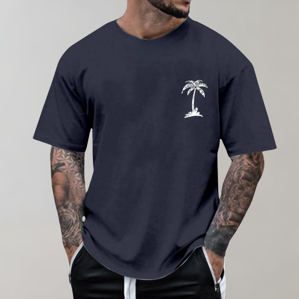 T-shirt pour homme imprimé palmiers Coupe ample