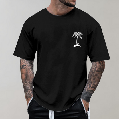 T-shirt pour homme imprimé palmiers Coupe ample