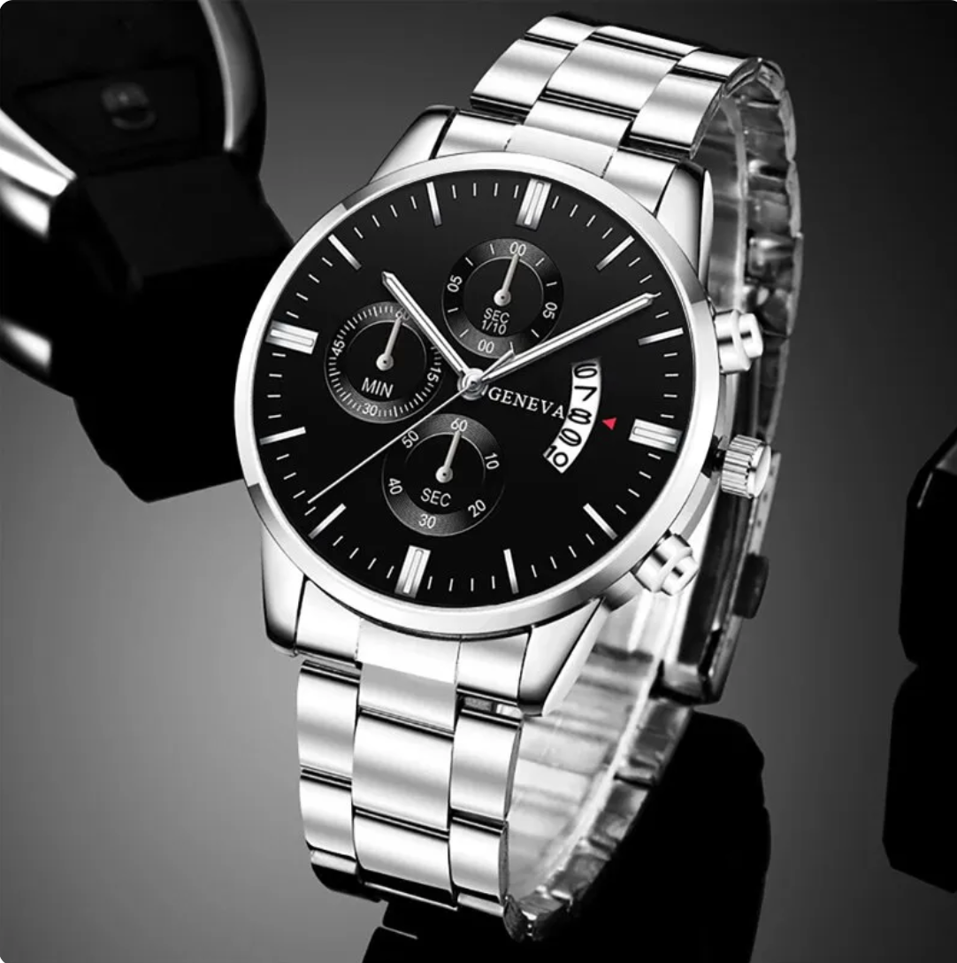 Herrenuhr Edelstahl Silber Optik - IdealeKleiden