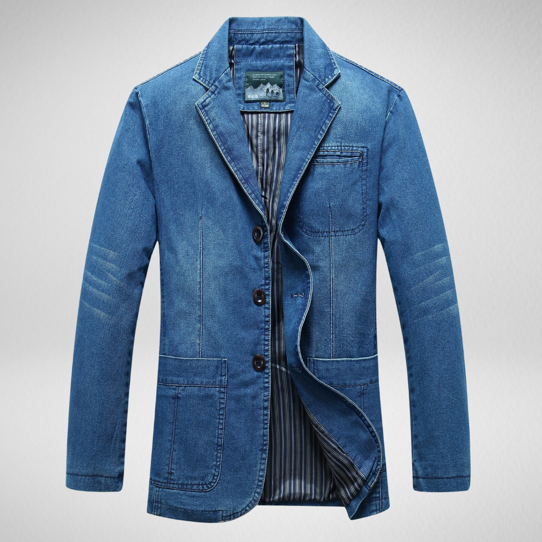 Blazer en jean tendance avec fermeture boutonnée