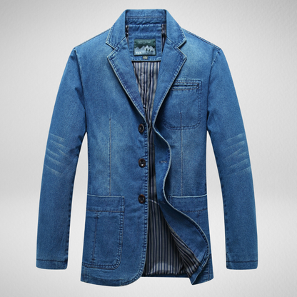 Blazer en jean tendance avec fermeture boutonnée