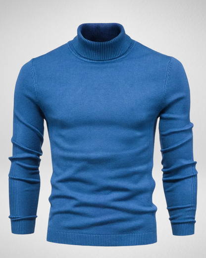 Pull col roulé en maille douce, coupe slim