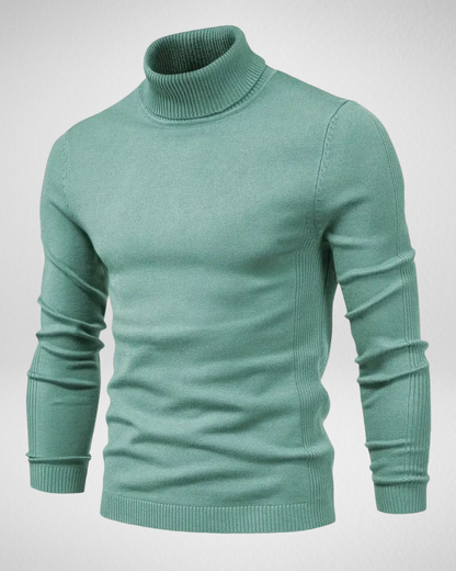 Pull col roulé en maille douce, coupe slim