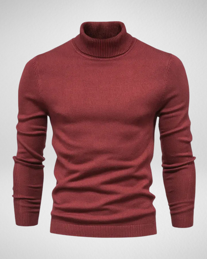 Pull col roulé en maille douce, coupe slim