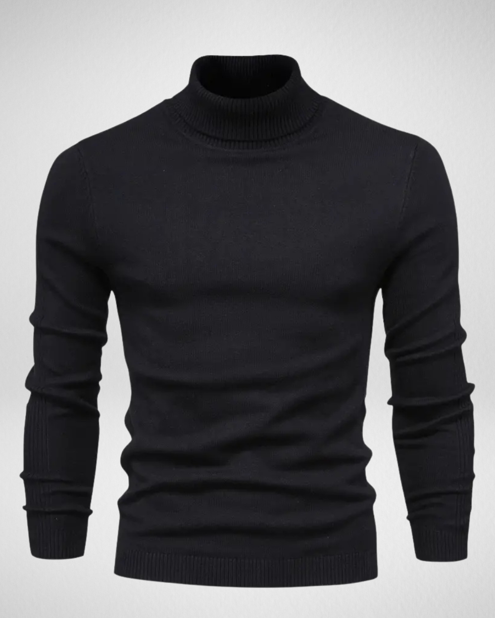 Pull col roulé en maille douce, coupe slim