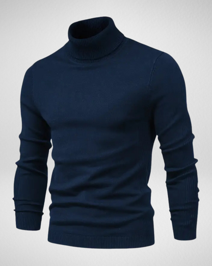 Pull col roulé en maille douce, coupe slim