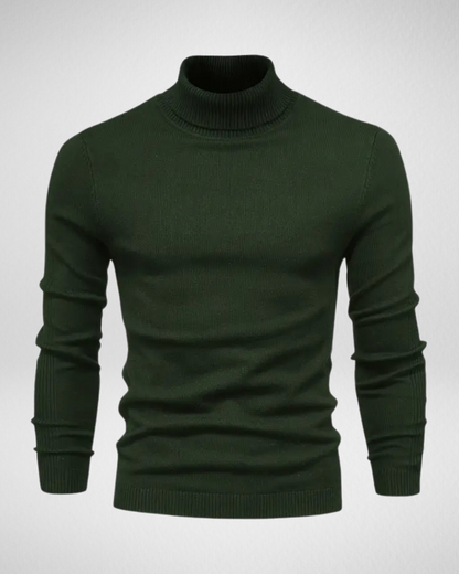Pull col roulé en maille douce, coupe slim