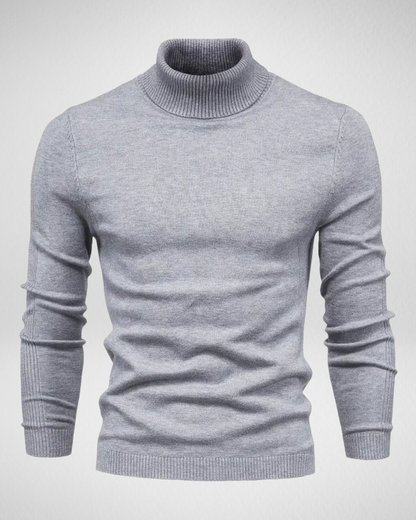 Pull col roulé en maille douce, coupe slim