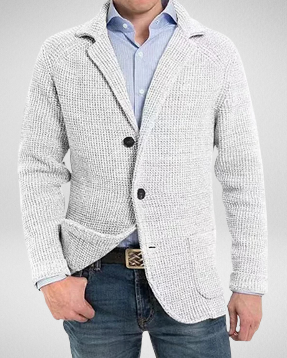 Bequemer Strickblazer Herren Freizeit Pullover - IdealeKleiden