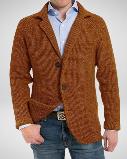 Blazer en maille confortable pour hommes, pull décontracté