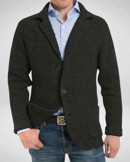 Blazer en maille confortable pour hommes, pull décontracté