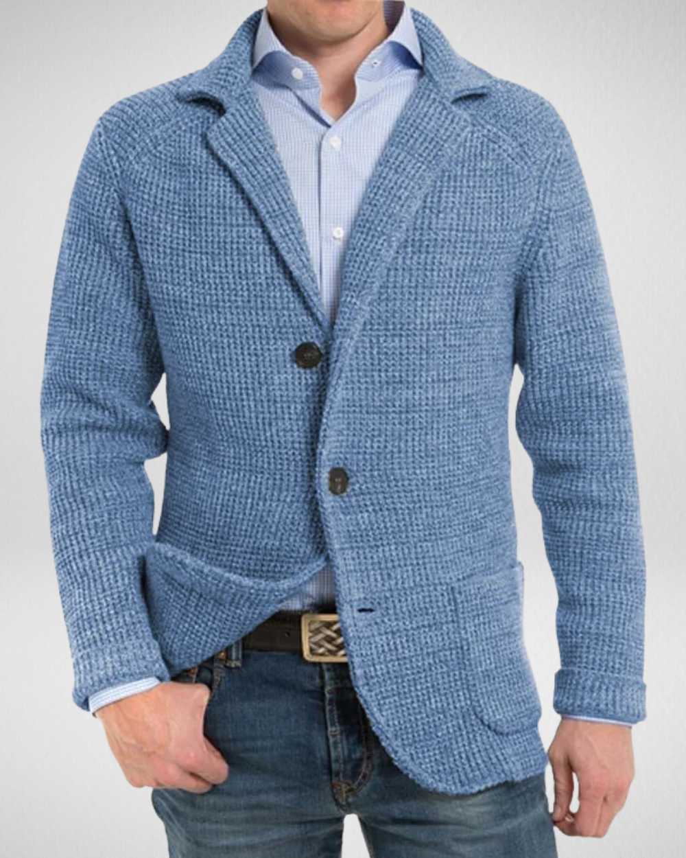Blazer en maille confortable pour hommes, pull décontracté
