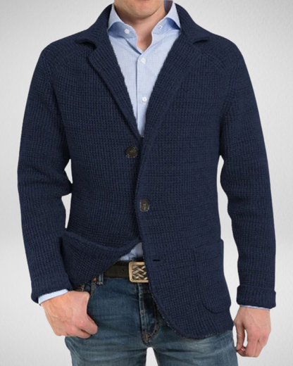 Blazer en maille confortable pour hommes, pull décontracté
