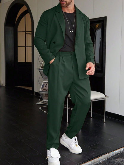 Ensemble costume deux pièces coupe décontractée pour homme