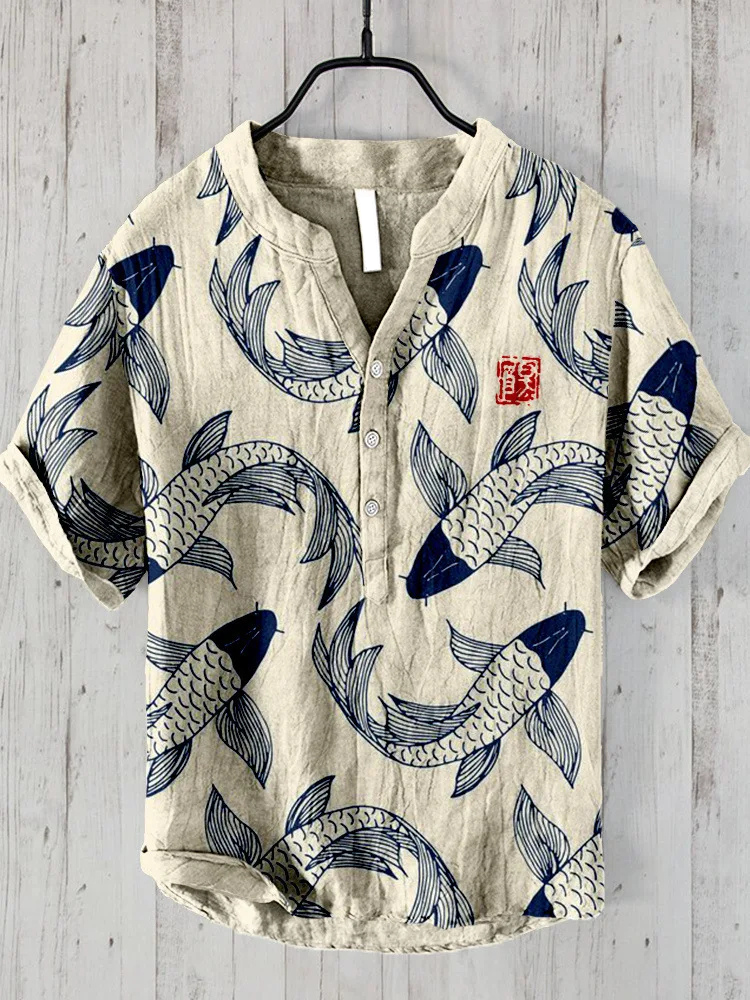 Chemise à manches courtes légère imprimée pour homme