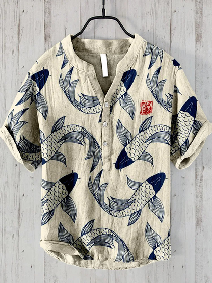 Chemise à manches courtes légère imprimée pour homme