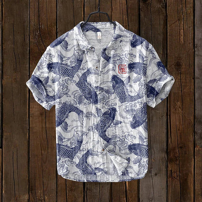 Chemise à manches courtes légère imprimée pour homme