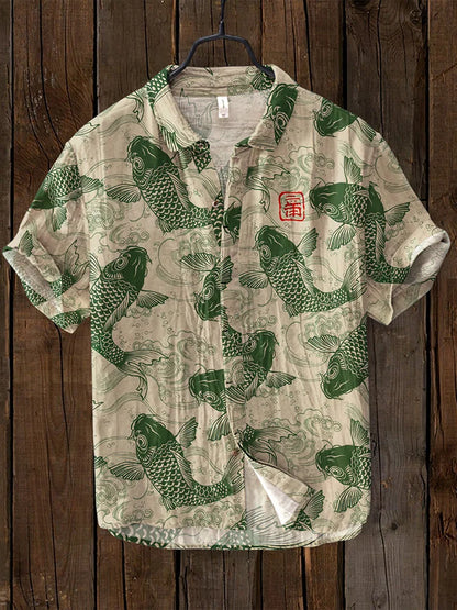 Chemise à manches courtes légère imprimée pour homme