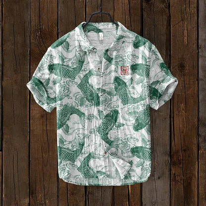 Chemise à manches courtes légère imprimée pour homme