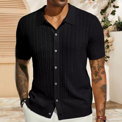 Herren T-Shirt Kurzarm Strick - IdealeKleiden