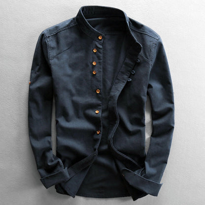 Chemise homme à manches longues confortable style japonais