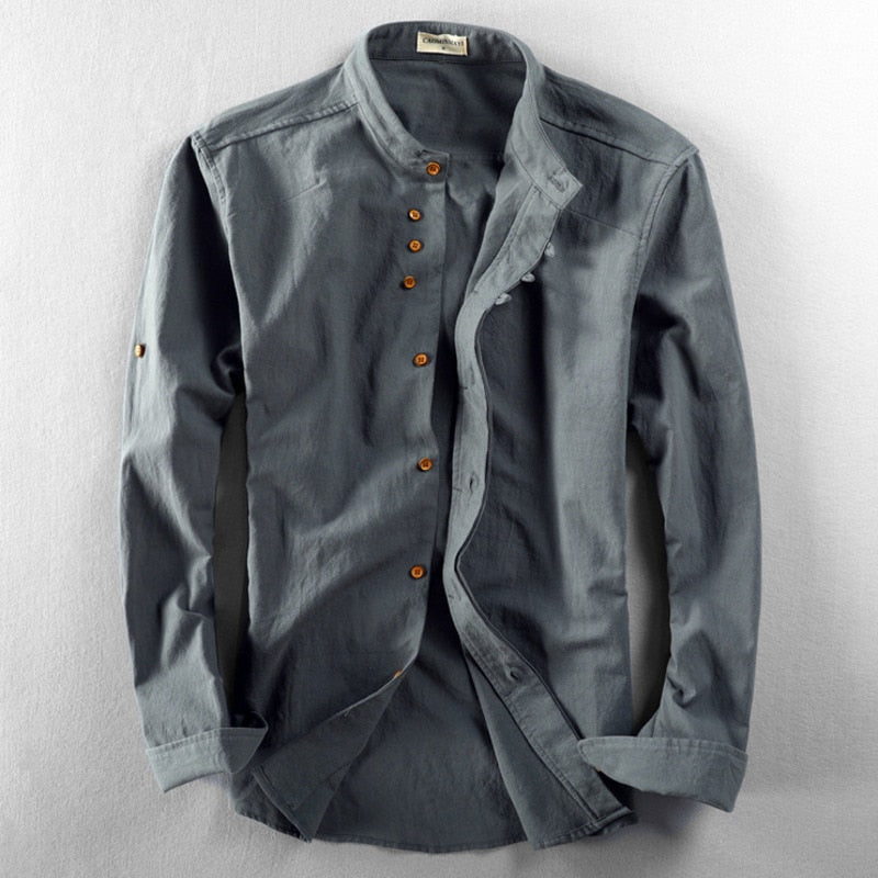Chemise homme à manches longues confortable style japonais