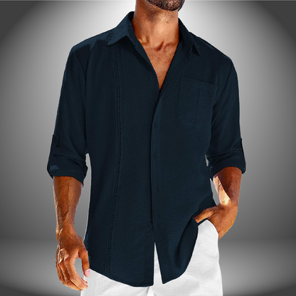 Polo-shirt à manches longues léger pour hommes