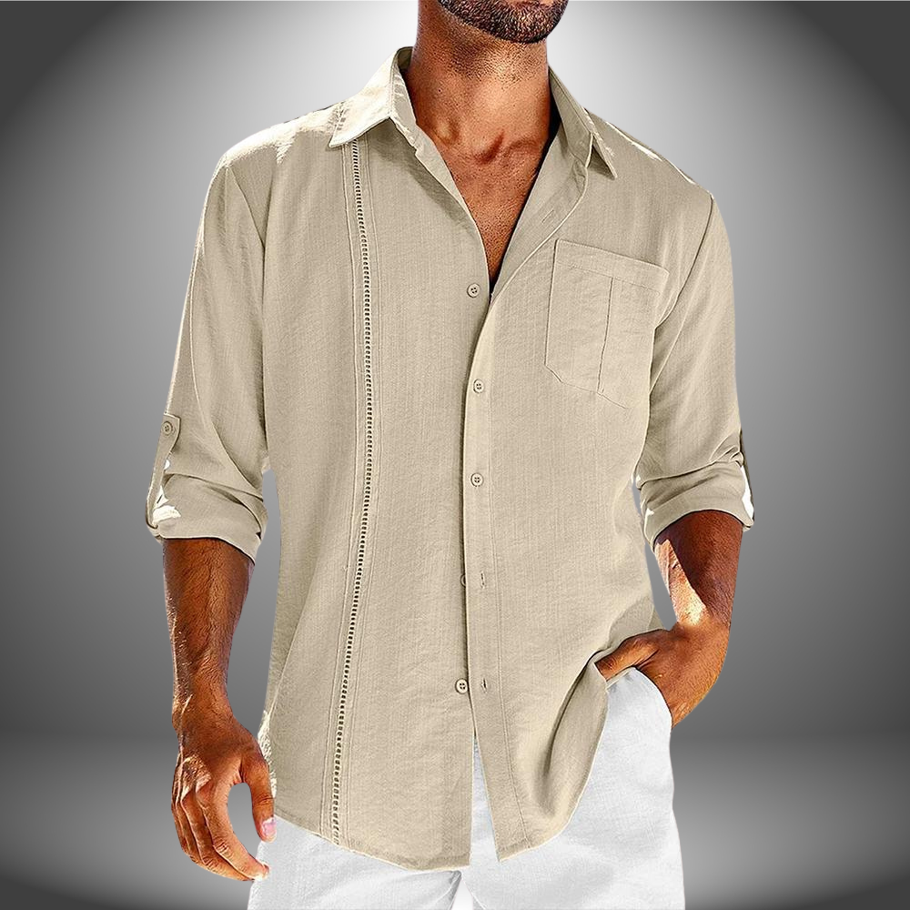 Polo-shirt à manches longues léger pour hommes