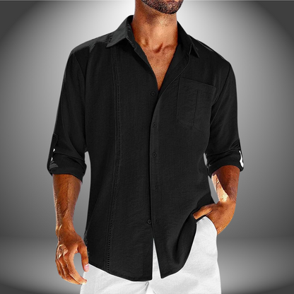 Polo-shirt à manches longues léger pour hommes