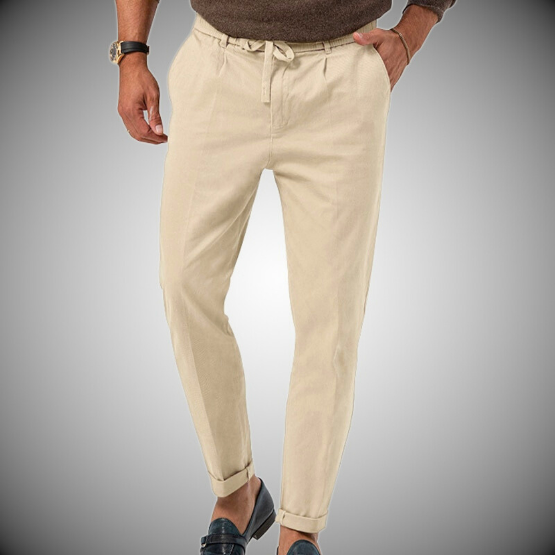 Pantalon en lin pour homme Confortable Élastique Léger