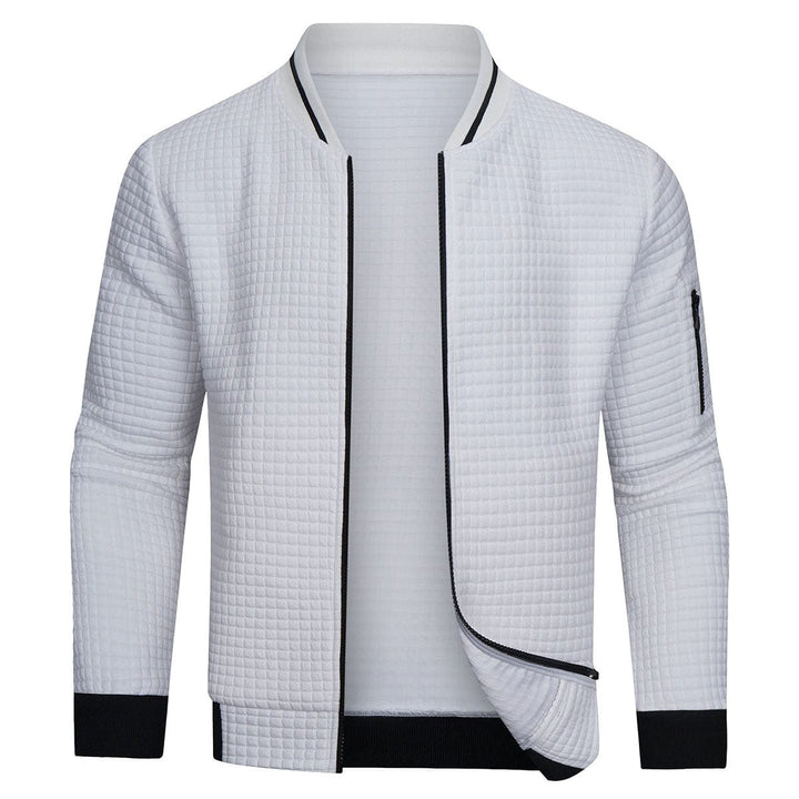 Veste homme zippée manches longues motif gaufré