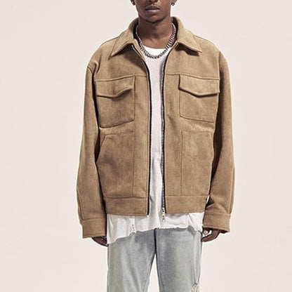 Veste cargo homme à fermeture éclair et poches automne
