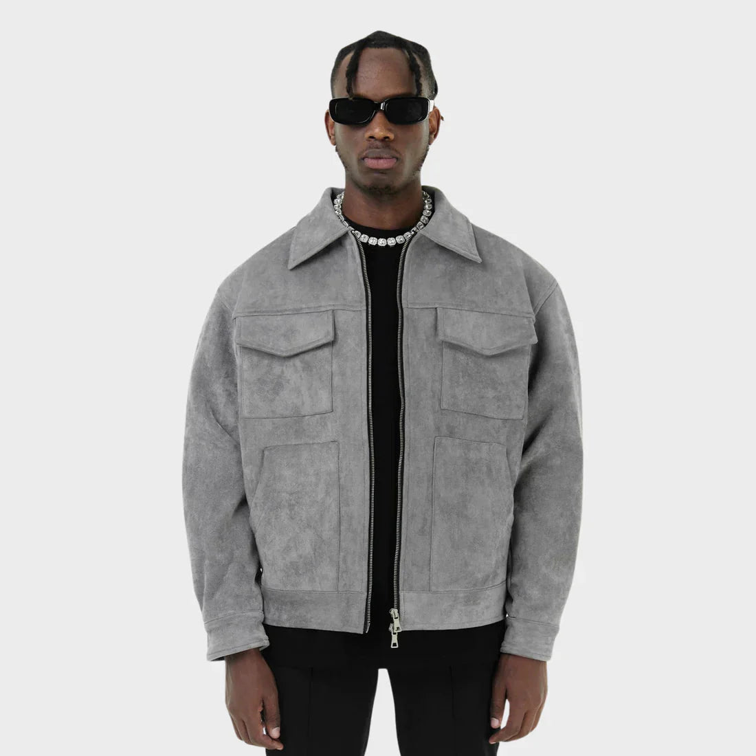 Veste cargo homme à fermeture éclair et poches automne