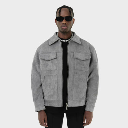 Veste cargo homme à fermeture éclair et poches automne