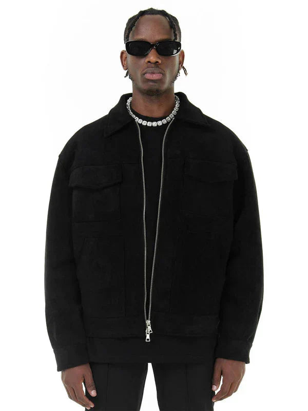 Veste cargo homme à fermeture éclair et poches automne