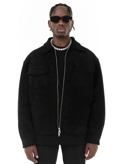 Veste cargo homme à fermeture éclair et poches automne
