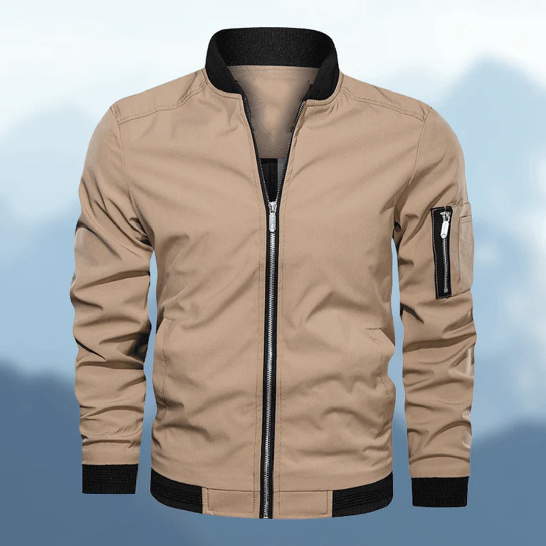 Blouson bomber homme coupe-vent zippé veste d'automne