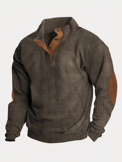 Pull homme style rétro patte de boutonnage