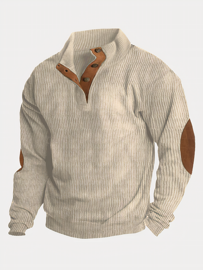 Pull homme style rétro patte de boutonnage
