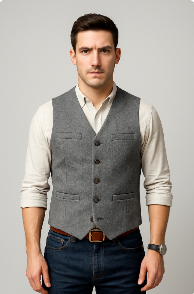 Gilet de blazer élégant sans manches pour homme