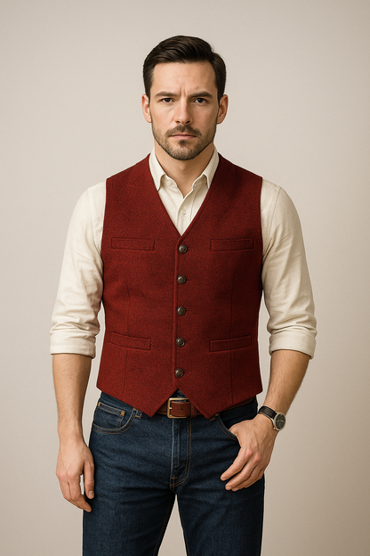 Gilet de blazer élégant sans manches pour homme