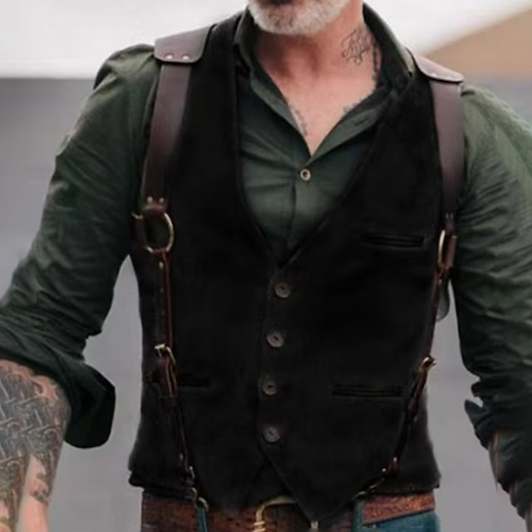 Gilet de Costume Homme Style Vintage Élégant