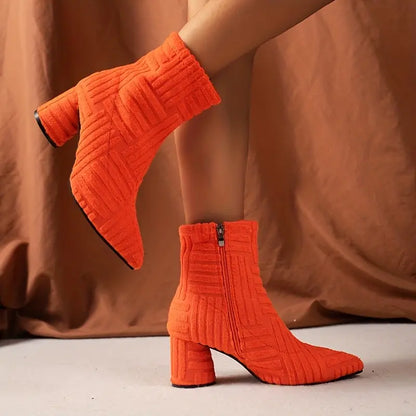 Bottes stiletto à talons hauts avec fermeture éclair