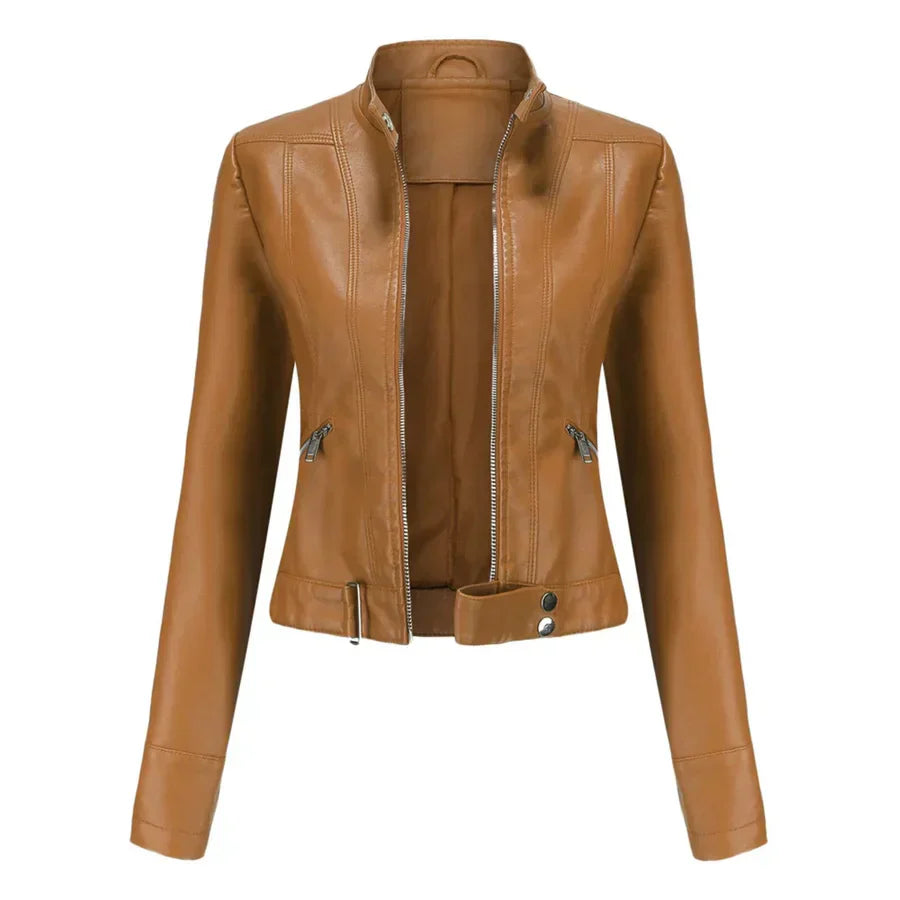 Élégante veste pour femme style cuir vegan