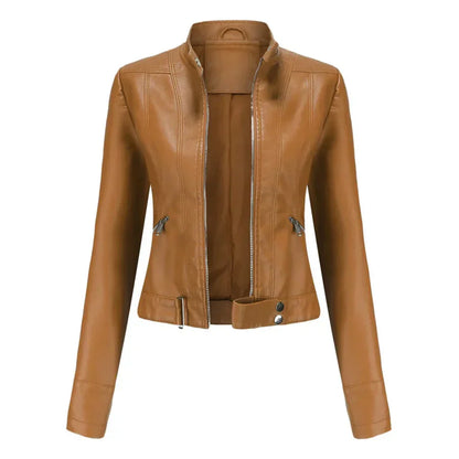Élégante veste pour femme style cuir vegan