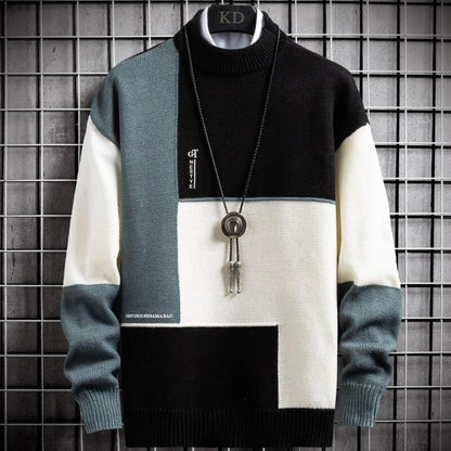 Pull en patchwork chaud d'hiver