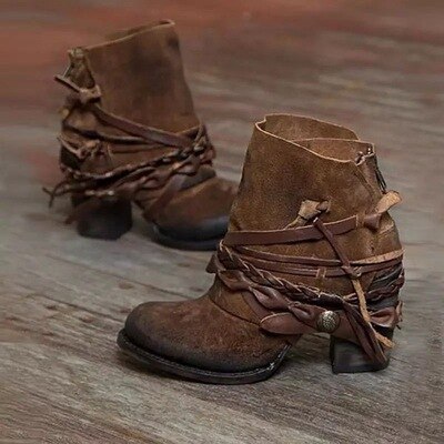Damenstiefel Winter Warm Mit Dickem Absatz - IdealeKleiden