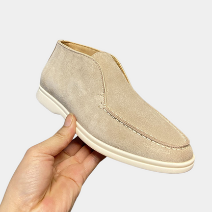 Mocassins confortables pour hommes, aspect daim