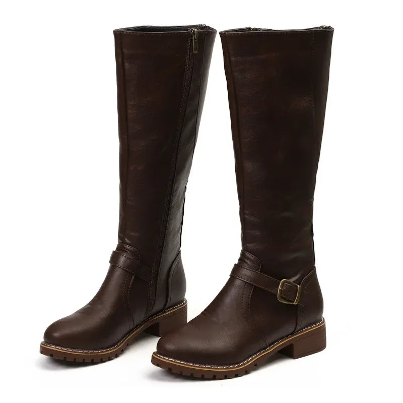 Bottes motardes femme tendance - Design élégant avec gros talon