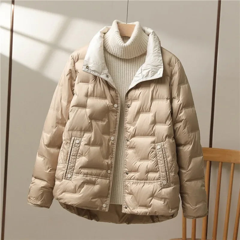 Doudoune matelassée femme chic Col
